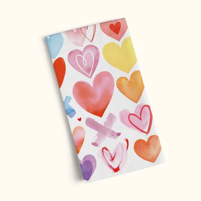 Extra Hearts 100% Cotton Tea Towel