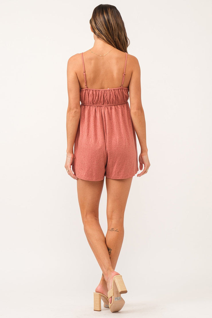 Amalfi Romper- Red Clay