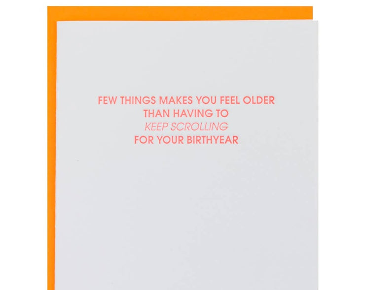 Keep Scrolling Birth Year Card