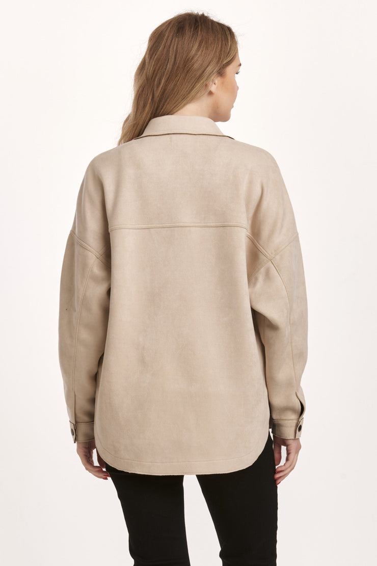 Gina Shirt Jacket- Foam Cream