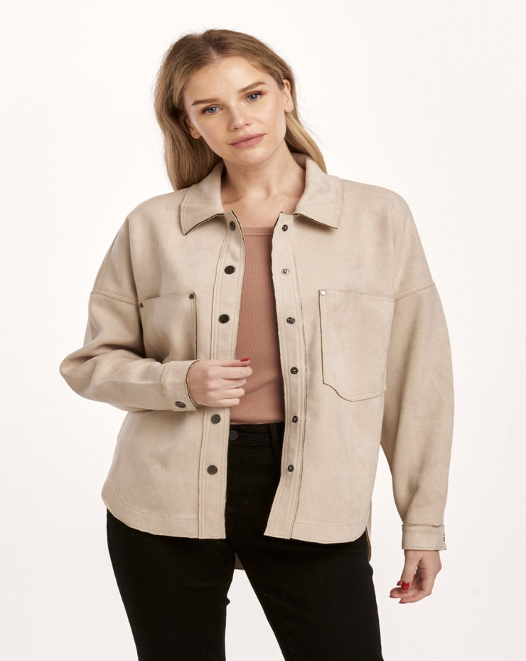 Gina Shirt Jacket- Foam Cream