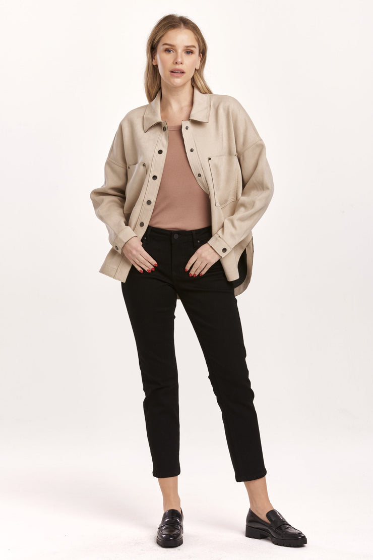 Gina Shirt Jacket- Foam Cream