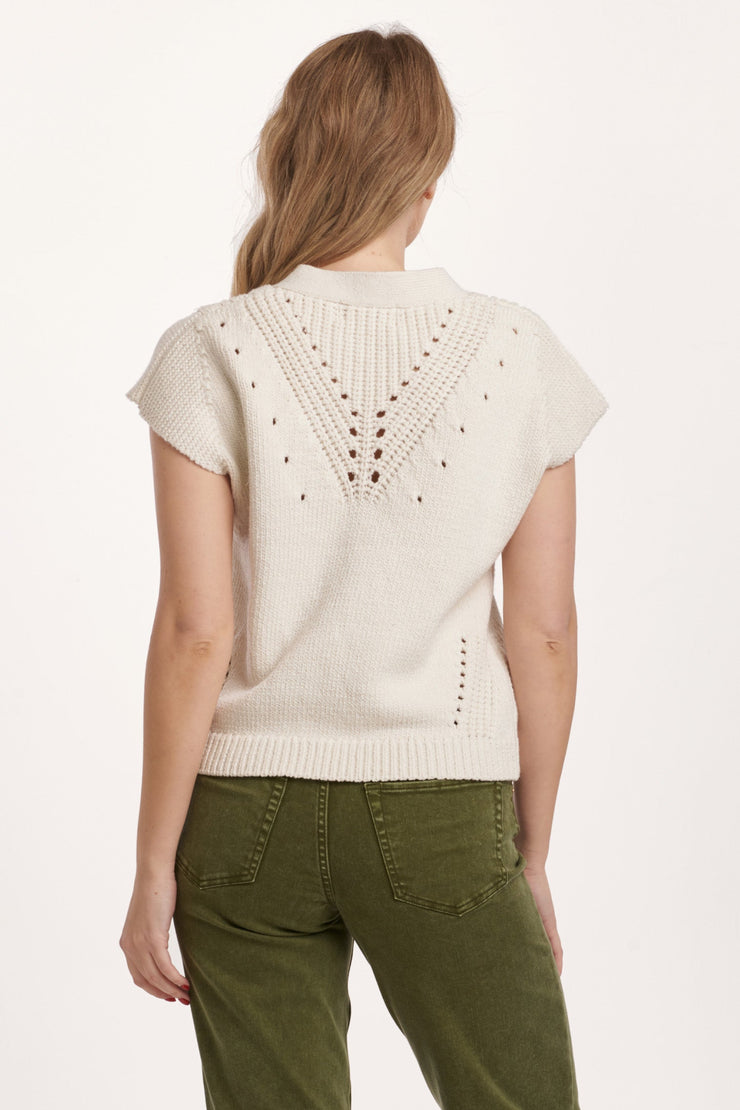 Una Crochet Sweater Ivory