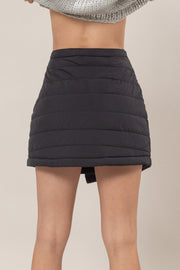 Quilted Puffer Wrap Mini Skirt