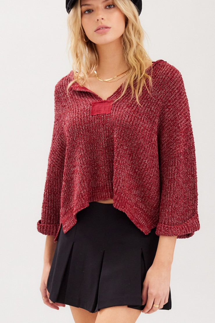 Cropped Patch Sweater