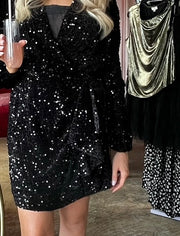 Mina Sequin Wrap Dress