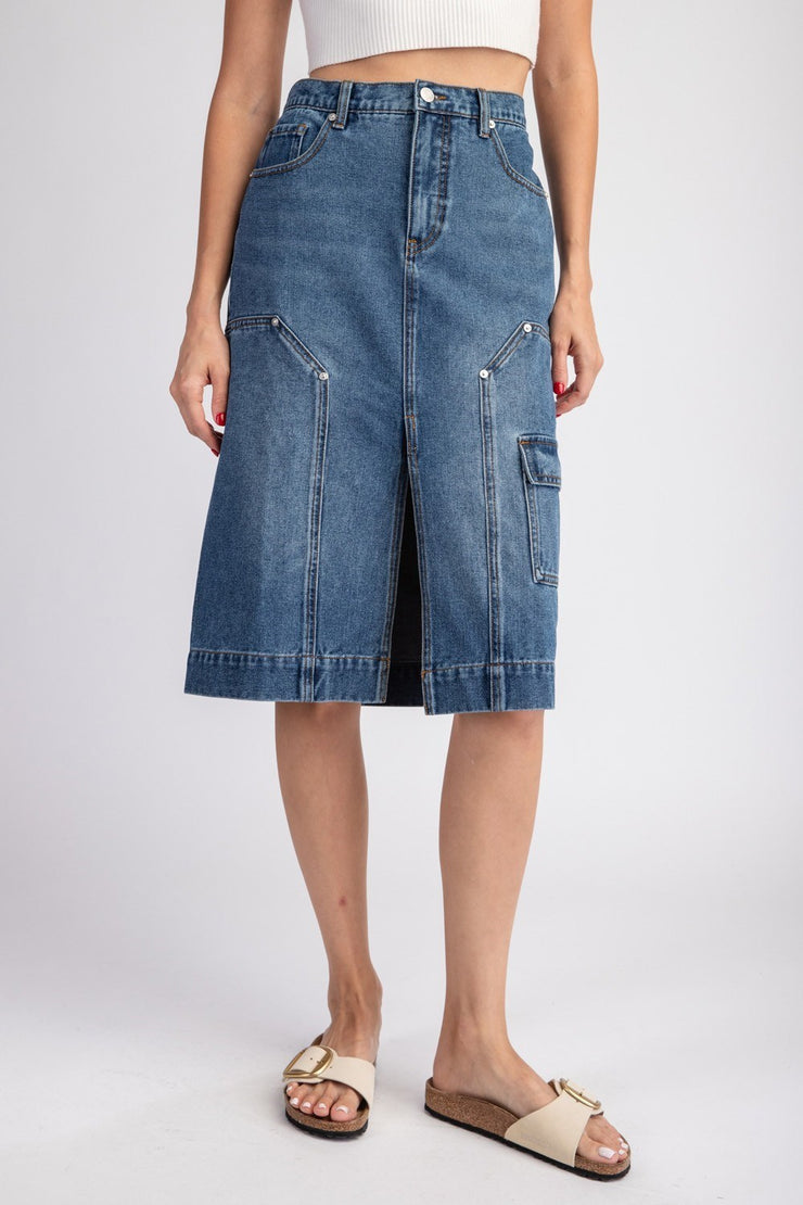 Denim Midi Skirt