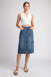 Denim Midi Skirt