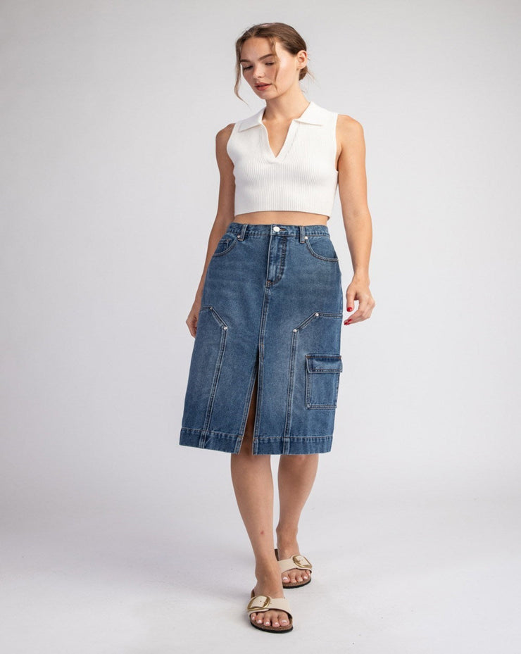 Denim Midi Skirt