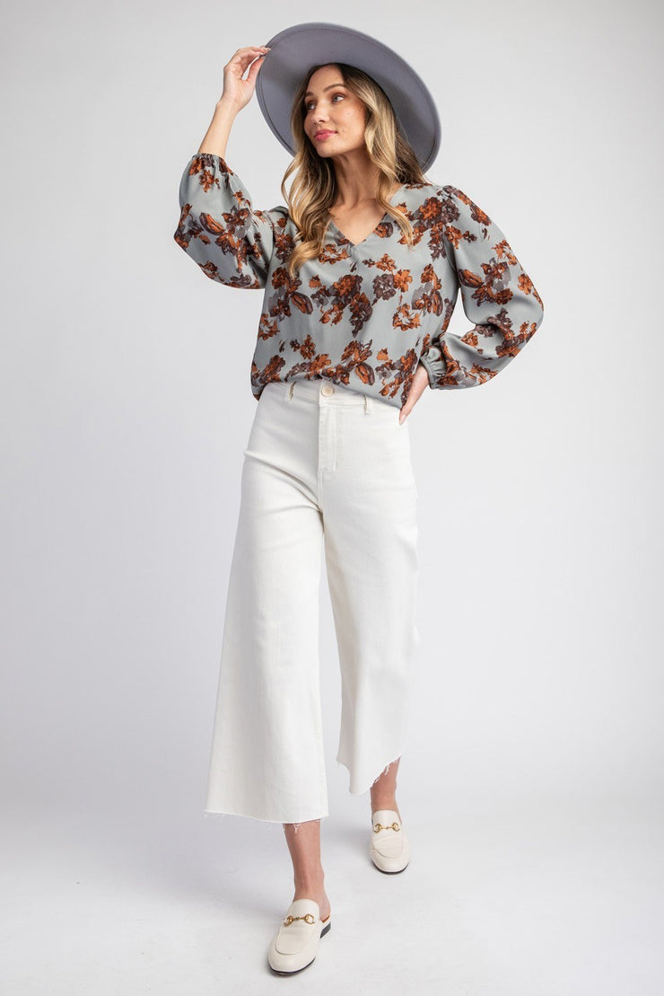 Floral Printed Long Sleeve Top