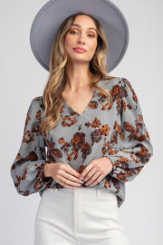 Floral Printed Long Sleeve Top