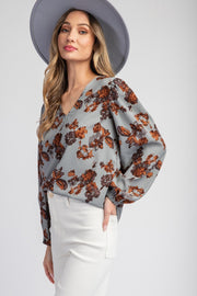 Floral Printed Long Sleeve Top