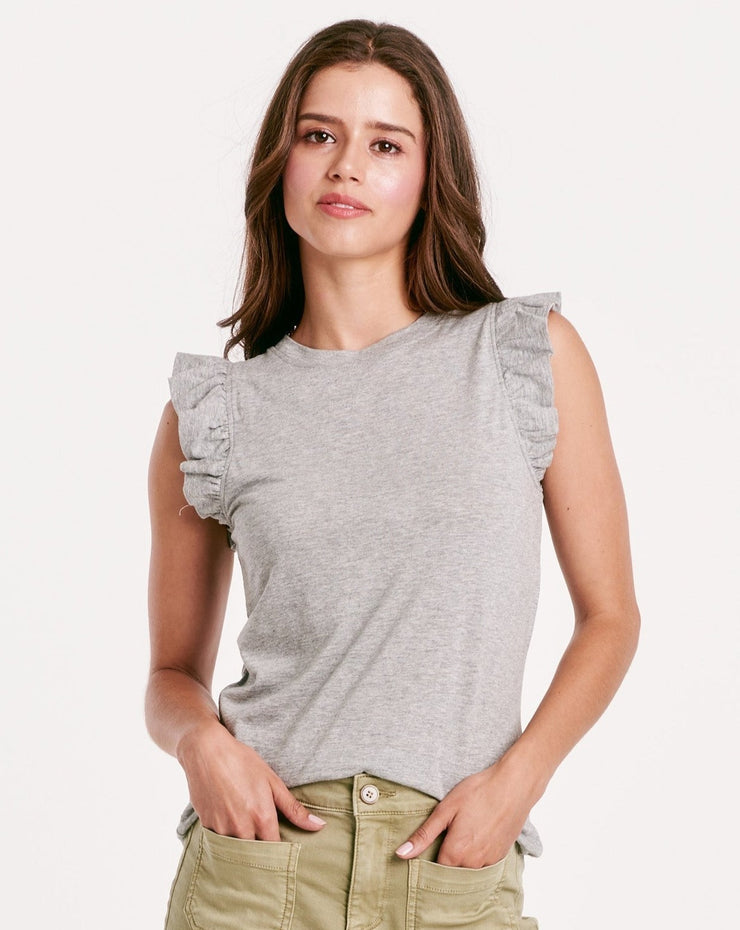 North Ruffle Top- Heather Grey