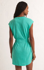 Rowan Textured Mini Dress- Cabana Green