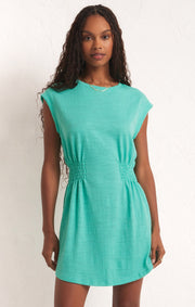 Rowan Textured Mini Dress- Cabana Green