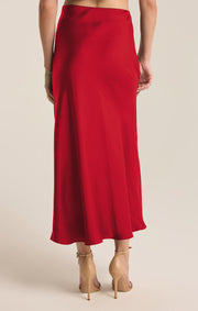 Europa Sheen Midi Skirt Haute Red