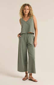 Sloane V-Neck Tank- Palm Green