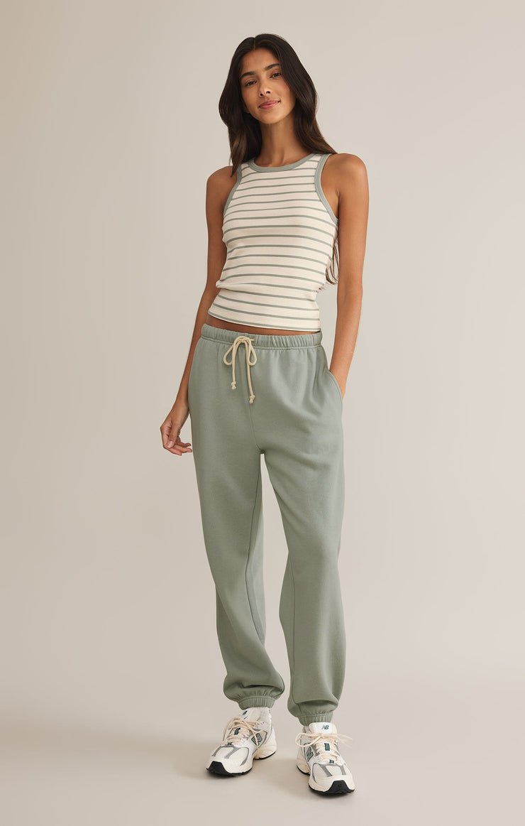 Hadley Striped Tank Sage Green