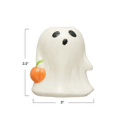 Stoneware Ghost Vase Jack-O-Lantern