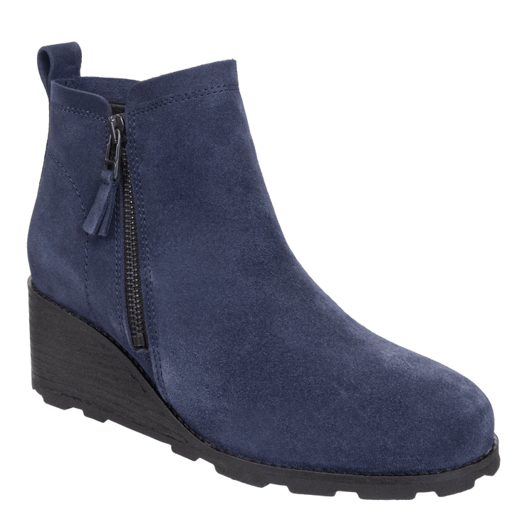 Story in Navy Wedge Boots