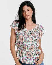 Danica Top- Flower Medallion