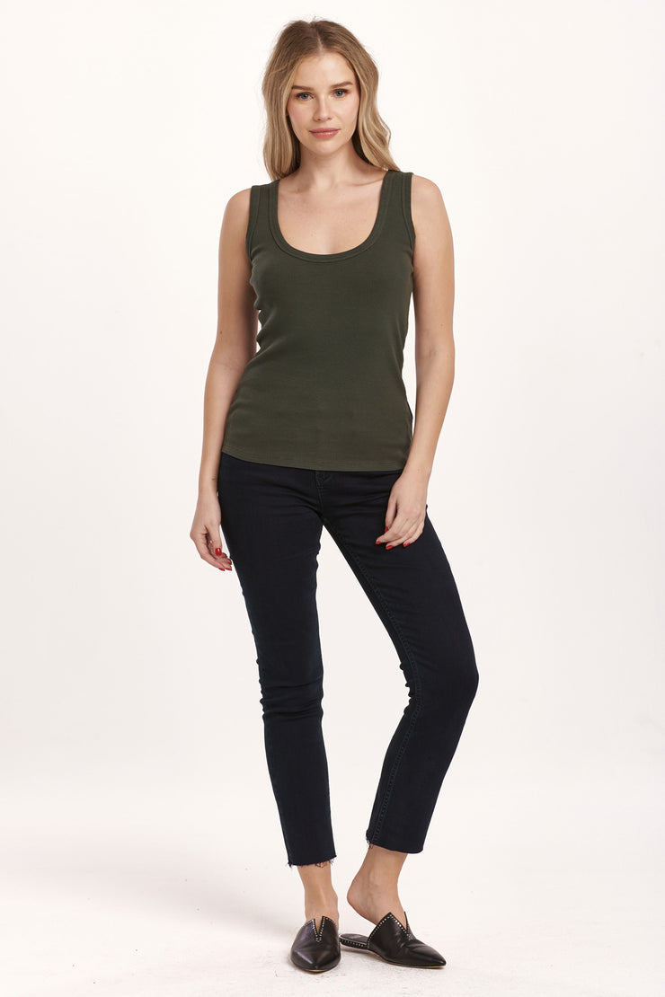 Paula Scoop Tank - Deep Emerald