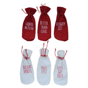 Holiday Drawstring Wine Bag