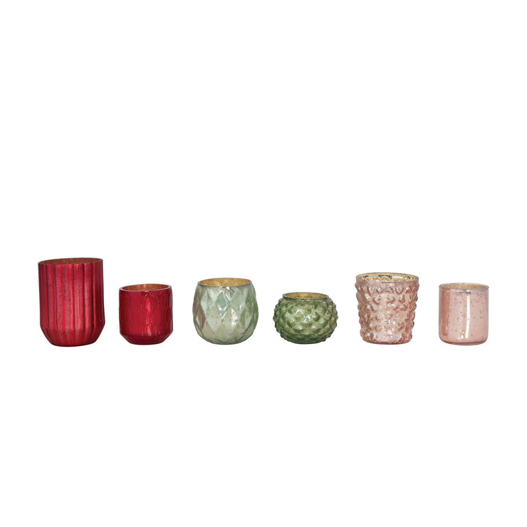 Mercury Glass Votive Holders 6PK