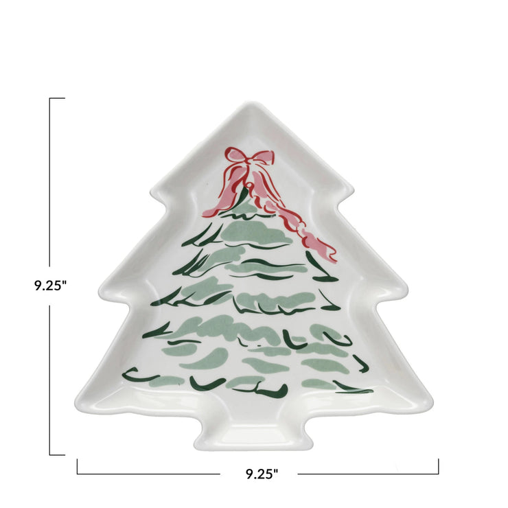 Stoneware Christmas Tree Plate