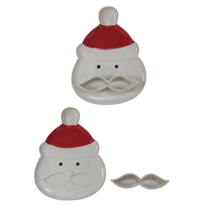 Stoneware Santa Head Shaped Platter