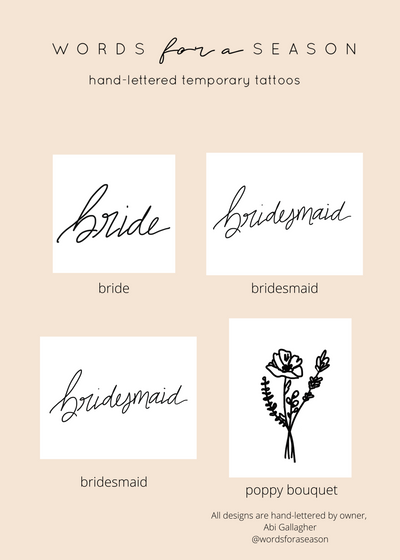 4 Pack Bridal Tattoos