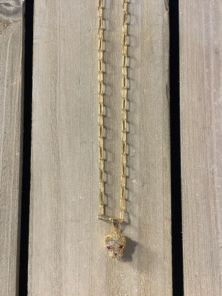 Gold Chain w Bling Pendant